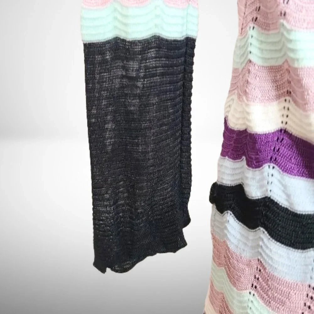 Missoni Multicolor Crochet-Knit Wool-Blend Knee Length Beautiful Dress - Picture 7 of 11